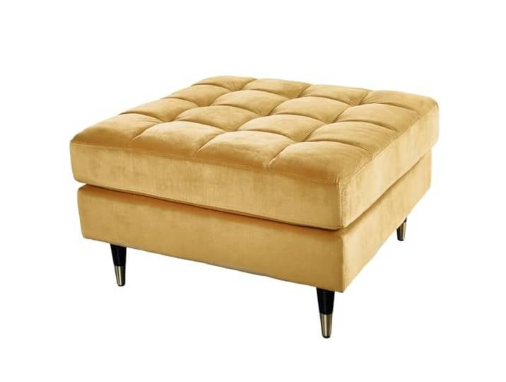 Riess Ambiente Hocker Cozy Velvet 80cm - senfgelb - Samt Taschenfederkern Sitzmöbel, Taschenfederkern-Komfort, hohe Belastbarkeit, hochwertiger Samtbezug