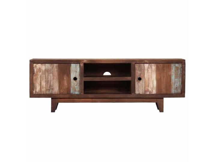 “Winter Sale TOP Armoire TV classique Brun - Meuble TV Bois d'acacia massif Vintage 118x30x40cm PRO39922
