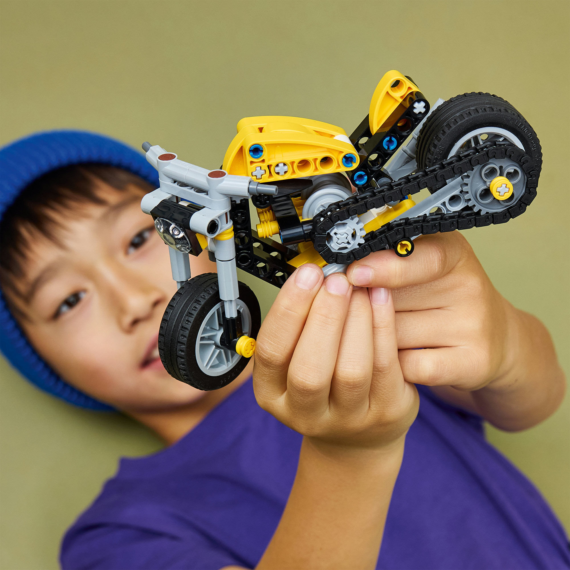 Konstruktionsspielsteine LEGO "Gelbes Motorrad (42225), LEGO Technic", gelb (bunt), Spielbausteine, Kinder, Kunststoff, Konstruktionsspielsteine