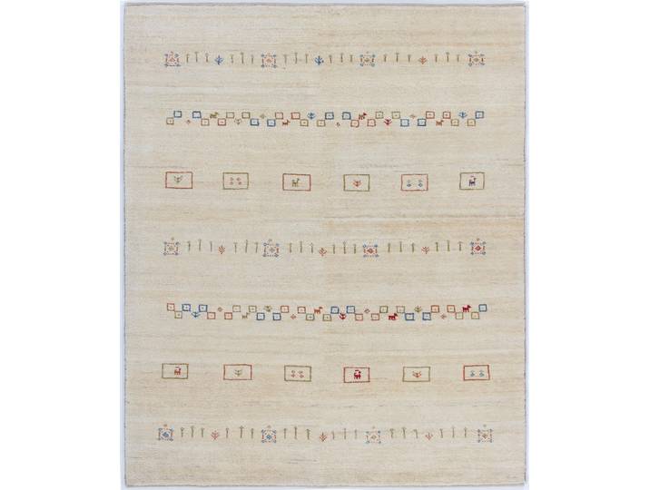 Perser Gabbeh Teppich 153x188 Handgeknüpft Modern Orientteppich Perserteppich Wolle