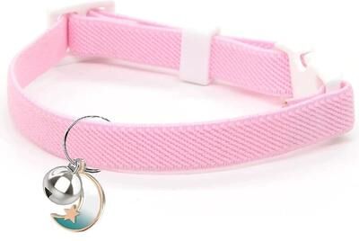Uplifted Finds Fashion Stretch Elastic Safety Cat Collar With Locator Bell pink s