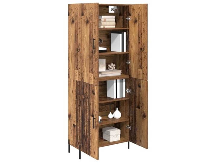 KTHLBRH Anrichte aus altem Holz, 69,5 x 34 x 180 cm, mehrschichtiges Holz Wandmontage, 2 Türen, rechteckiges Design, einfache Montage, moderner Stil