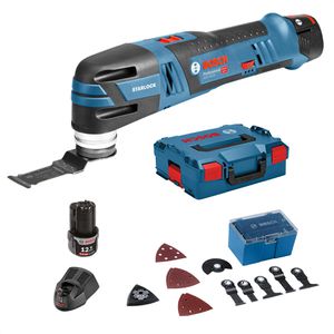 Bosch Multifunktionswerkzeug GOP 12V-28, Akku, 12V / 3,0Ah, mit 2 Akkus, Zubehör-Set und Koffer
