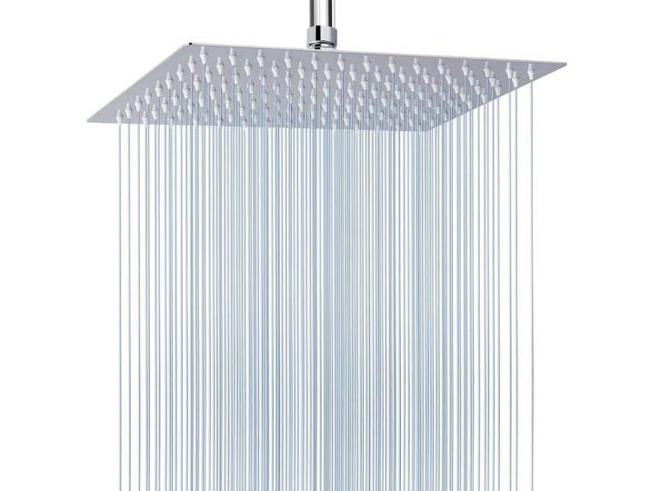 Regenbrause 40.5 cm Edelstahl Chrom, Silberfarben, Metall, 30.5x1x40.5 cm, Badezimmer, Baden & Duschen, Duschköpfe & Duschschläuche