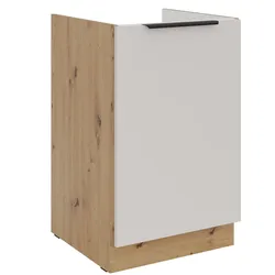 Küchen Spülenunterschrank 50 cm Küche SOLANO Kaschmir beige Schwarz Küchenzeile