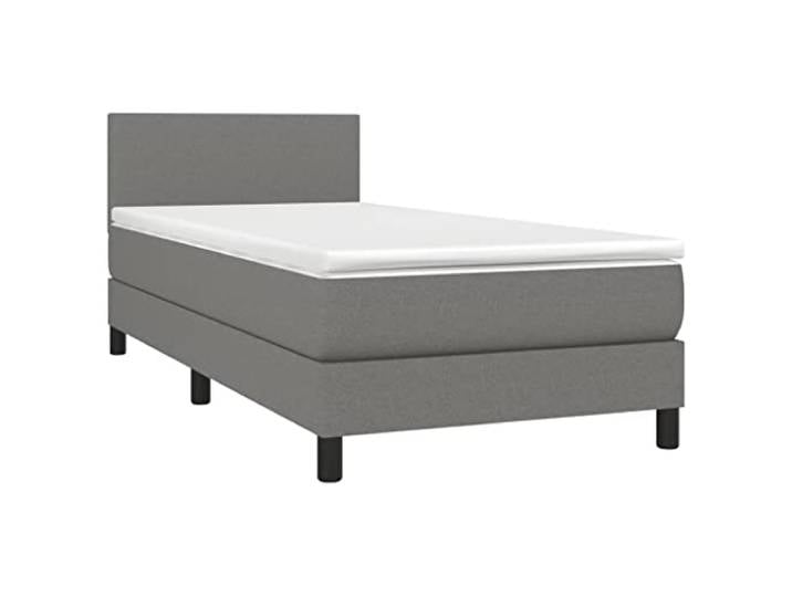 vidaXL Boxspringbett mit Matratze Dunkelgrau 90x200 cm Stoff