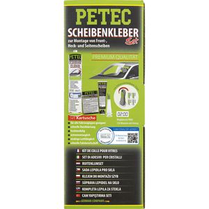 PETEC Montagekleber 83333 Set, 310g, Scheibenkleber, wasserfest & extra stark, schwarz