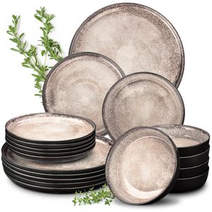 Moritz&Moritz Tafelservice Vida, Porzellan, für 12 Personen, beige, rund, 36-teilig