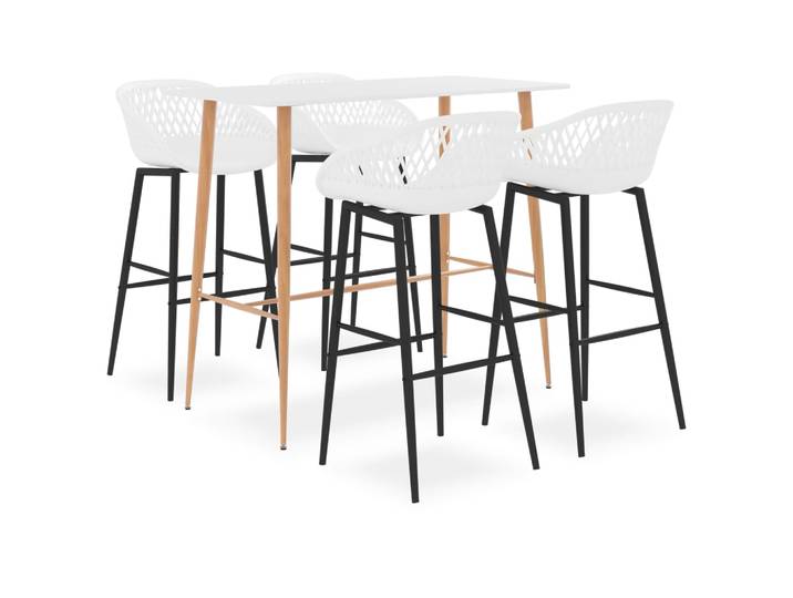 vidaXL 5-tlg. Bar-Set Weiß