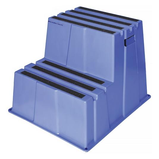 Twinco Schwerlasttritt Stufen einschl. Plattform 2 Plattformhöhe 500 mm Kunststoff blau (Klapptritt, Plattformleiter, 65 cm) (6700-5)