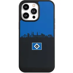 Nivocase Hülle für Apple iPhone 14 Pro Max Handyhülle NIVOcore Case Schwarz HSV Hamburg Skyline (Apple iPhone 14 Pro Max), Smartphone Hülle, Schwarz