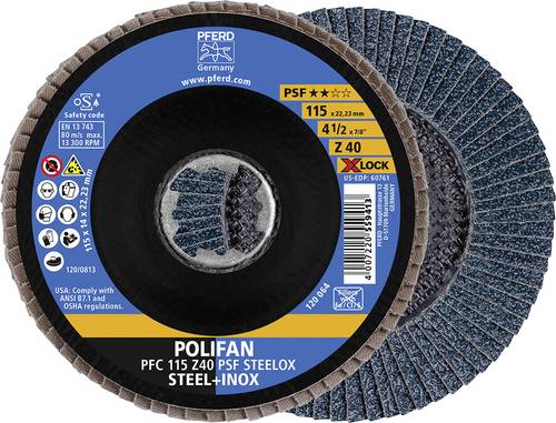 PFERD TOOLS 67664116 Fächerschleifscheibe Durchmesser 115mm 10St.