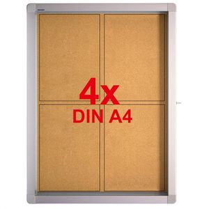 Franken Schaukasten SK4KE, ECO Outdoor, außen, 4 x A4 (A2), Korkrückwand, abschließbar
