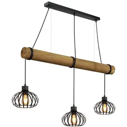Hängeleuchte Pendelleuchte Küchenlampe höhenverstellbar Schwarz Holz L 100 cm