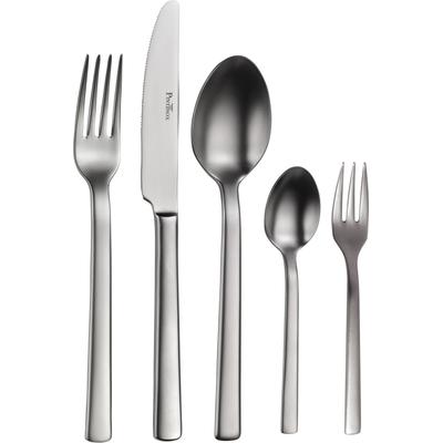 Besteck-Set PINTINOX "Millenium Mystique", silber (silberfarben), 30 Stk., Edelstahl 18/10, Essbesteck-Sets, Optik sandgestrahlt