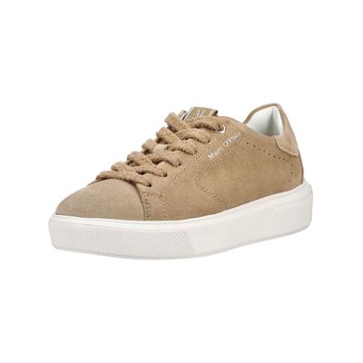 Plateausneaker MARC O'POLO "Marc O'Polo Sneaker Veloursleder", Damen, Gr. 39, Lederimitat, beige (sand), Veloursleder, Schuhe Plateausneaker