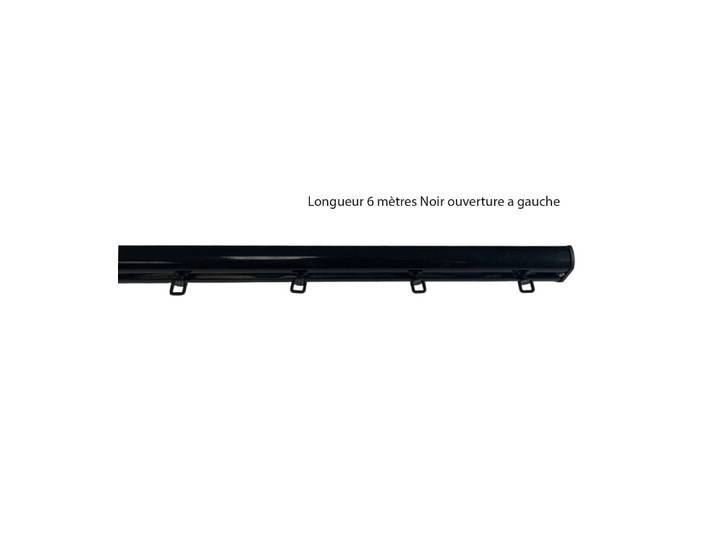 Tringle rail pour rideau effet vague ouverture à gauche l. 6 m noir