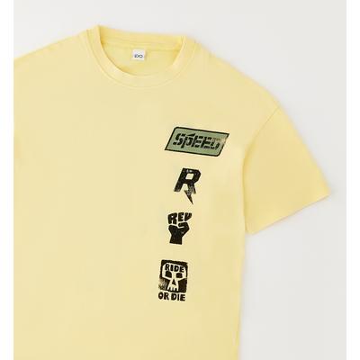 T-Shirt IDO "BOY SUMMER T-SHIRT", Jungen, Gr. 140, gelb, 100% Baumwolle, Shirts T-Shirt