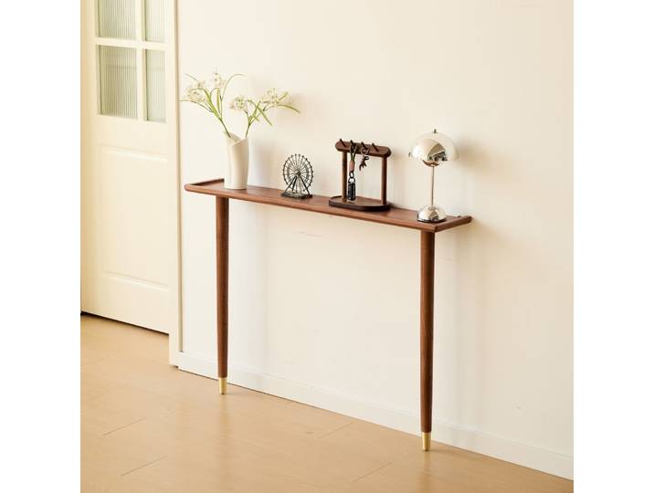 Console table murale scandinave en bois de noyer