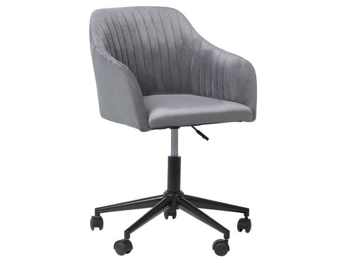 Chaise à roulettes en velours gris