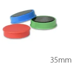 OEM Magnete 35mm in sortierten Farben (schwarz, blau, grün, rot, weiß) 10er-Pack