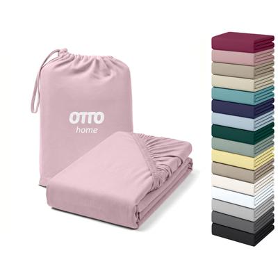Spannbettlaken OTTO HOME "Cremona Baumwolle-Elasthan", rosa, B:180cm L:200cm, Zwirn-Jersey (220g/m²), Obermaterial: 96% Baumwolle, 4% Elasthan, Bettlaken, Spannbettlaken, NEU bis 30 cm Höhe, Bettlaken in PREMIUM Qualität, auch Zwirn-Jersey