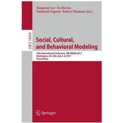 Social, Cultural, and Behavioral Modeling, Fachbücher von Dongwon Lee, Robert Thomson, Lin Yu-Ru, Osgood Nathaniel