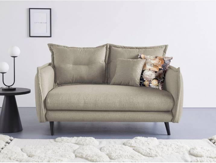 Home affaire 2-Sitzer Levke, 162 cm breit, modernes Design: Kissen Optik, bequem, elegant, Struktur fein, inkl. Rücken- und Zierkissen
