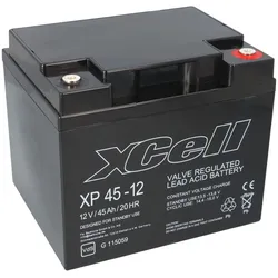 XCell XP45-12 AGM Bleiakku 12V 45Ah - M6-Innengewinde / Schraubanschluss - VdS G115059