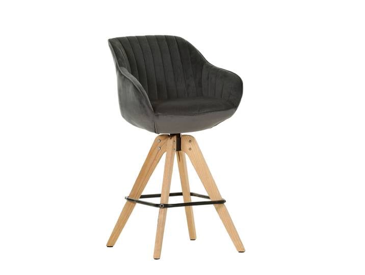 Barhocker CHILL anthrazit/Eiche massiv natur