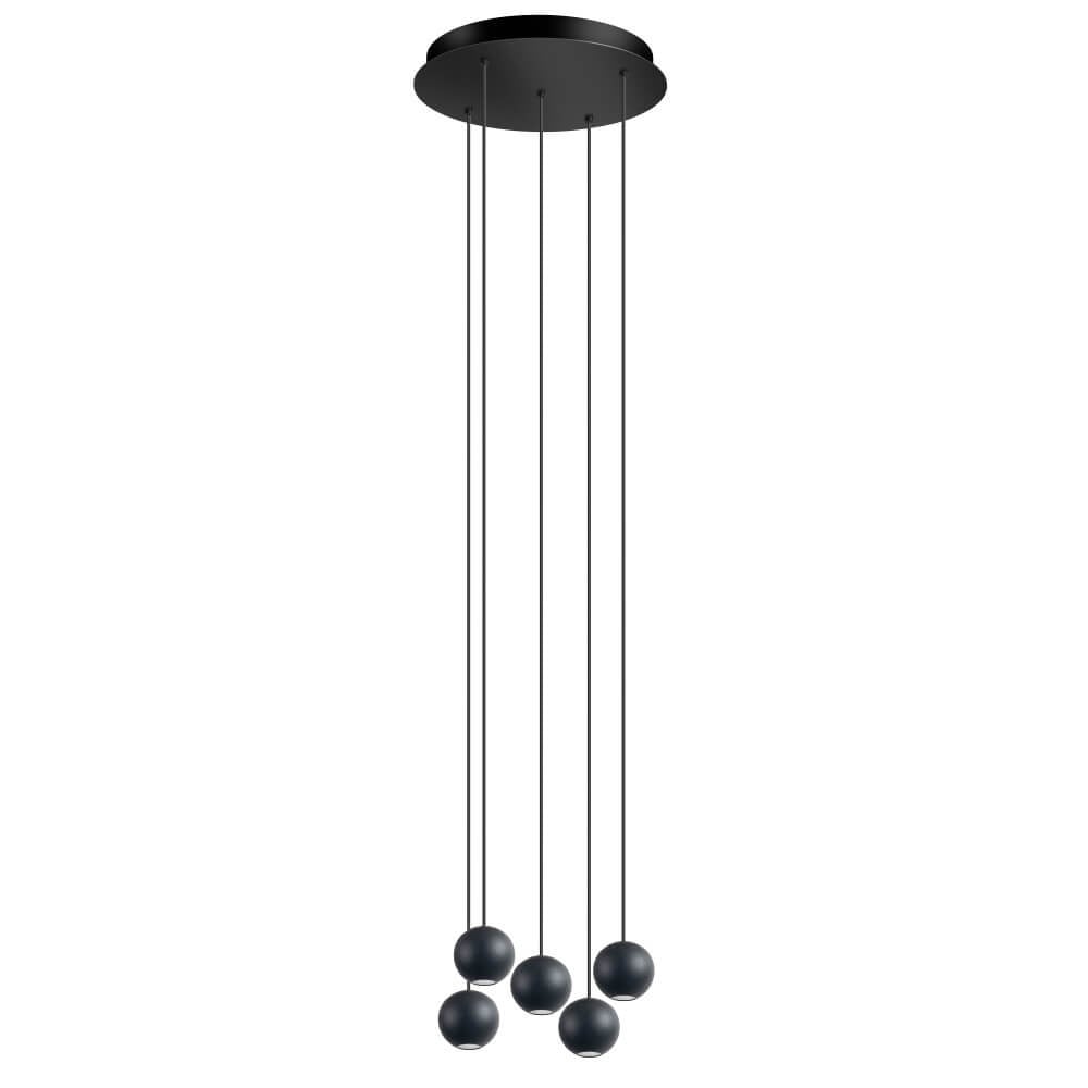 ETH Design hanglamp Grace 5-lichts zwart