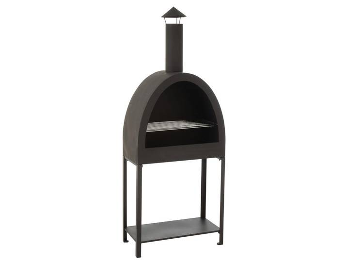 Feuerstelle, Schwarz, Metall, 60x155x30 cm, Grillfunktion, hitzebeständig, Freizeit & Co, Haus & Garten