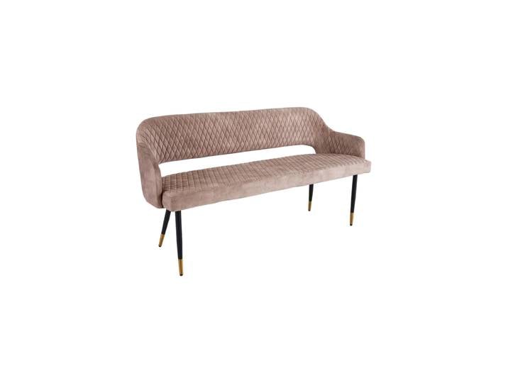 Design Sitzbank „Paris“ mit Armlehnen Samt Greige Invicta Interiors