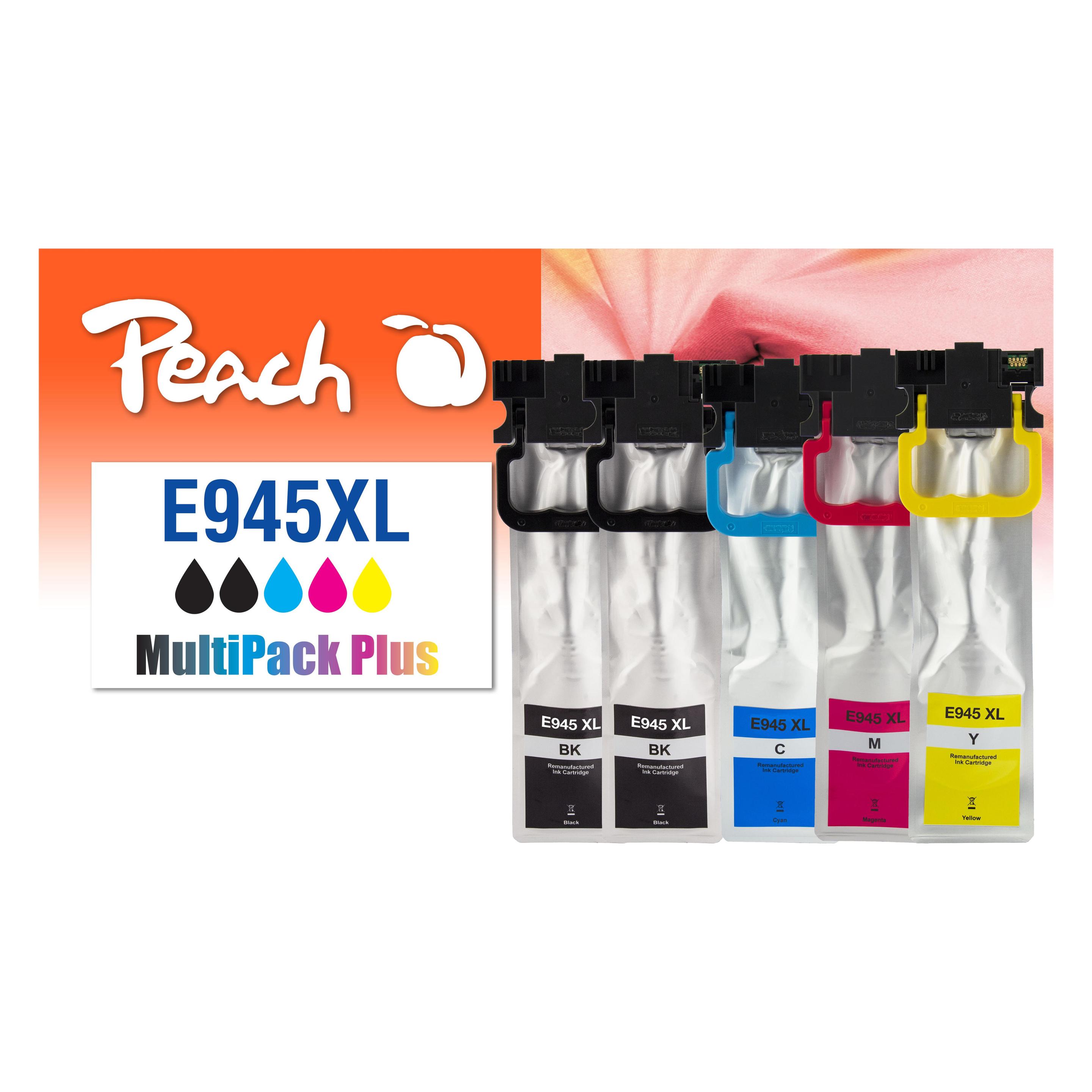Peach Spar Pack Plus Tintenpatronen, ersetzt Epson No. 945XL (BK, LC, LM, Y) (72482645)