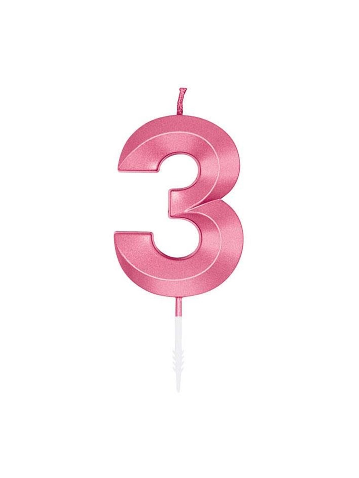 Globos Cake Candle 6cm Metallic Light Pink no. 3