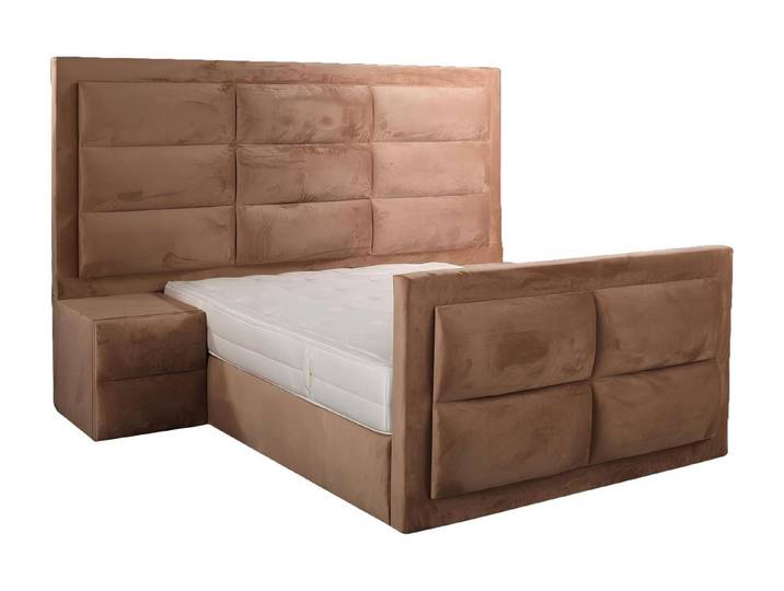 JVmoebel Schlafzimmer-Set Elegantes Schlafzimmer Set mit stilvollem Nachttisch und Bett, (3tlg. Schlafzimmer Set (Bett +2x Nachttisch), Made in Europa