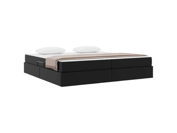 KTHLBRH Boxspringbett 204 x 200 cm Metall schwarz mit Matratze Hydraulisches Heben, Kunstleder, robuste Struktur, große Lagerung