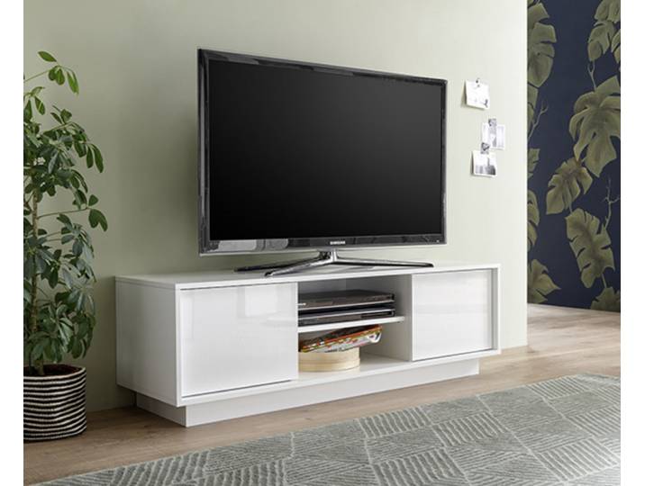 Meuble tv Ice blanc brillant - Basika