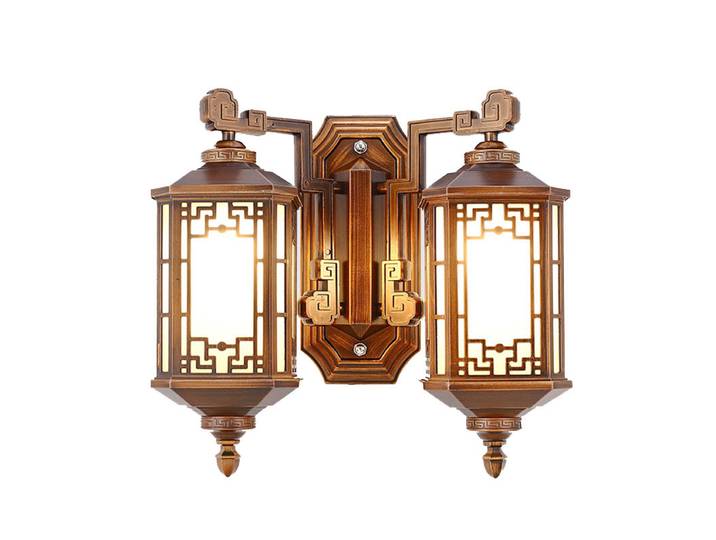 Applique murale solaire Led à Double tête, imperméable, pour cour extérieure, Villa, porte, balcon, nouveau Style chinois, jardin