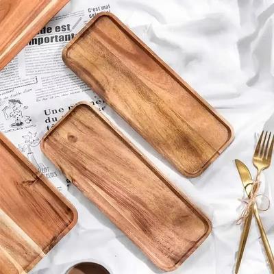 Inspired Living Elegant Acacia Wood Serving Tray For Coffee, Tea & Snacks 25cm