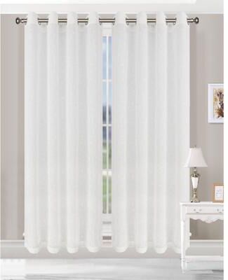 Superior Embroidered Delicate Flower Sheer Grommet Curtain Panel - (Set of 2)