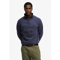 Superdry für Herren. M2014474A Merchant Vintage Print navy Sweatshirt (XXL), Lässig, Baumwolle, Marine
