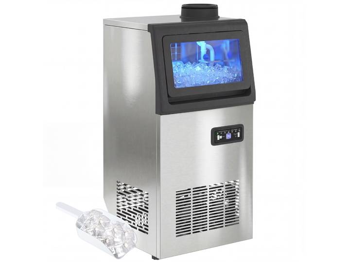 Homcom – Machine À Glaçons Professionnelle 36kg/jour – Production Rapide 36 Glaçons En 10 Min – Acier Inoxydable – Minuterie Et Nettoyage Automatique