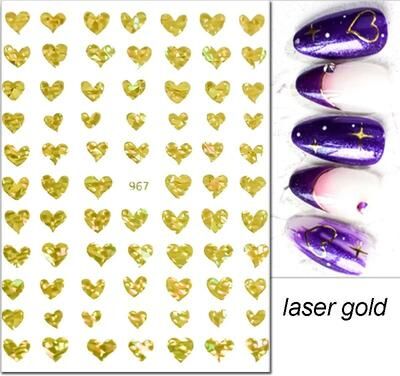 Uplift Picks 3D Nail Art Stickers Love Heart Star Cloud French Tip Nail Decals 29