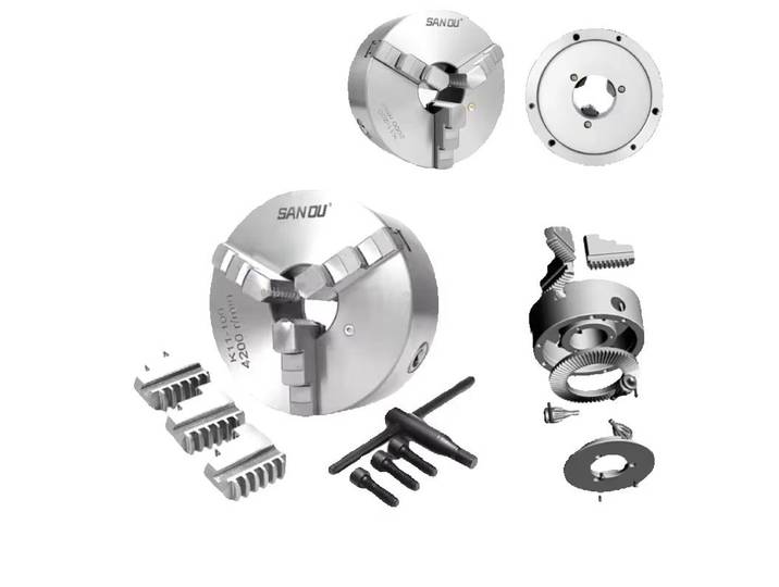 K11 80 100 125 160 200 250 tour manuel mandrin à trois mâchoires 100mm Sanou mandrin auto-centrant à quatre mâchoires mandrin de défilement 4 ''pour petit L