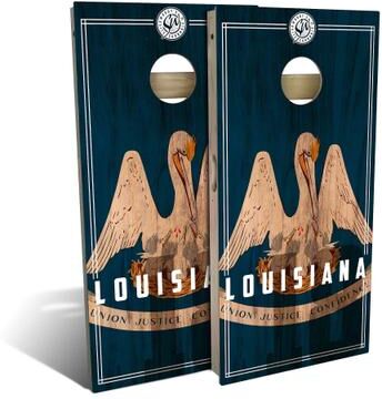 Skip's Garage Louisiana State Flag 2 Outdoor Cornhole Board Set