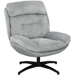 MODFU Drehsessel Loungesessel Relaxsessel 91x79x98 cm mit 360 Grad Drehfunktion integrierten Armlehnen wasserabweisend Chenille Grau Stahlbeinen