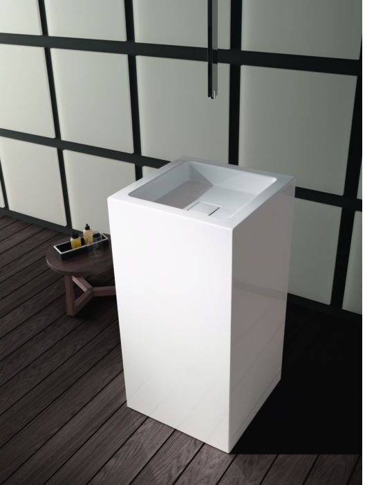 Alape RX450QS Säulenwaschtisch 4804000000 455 x 507 mm, weiß, ohne Hahnloch und Überlauf