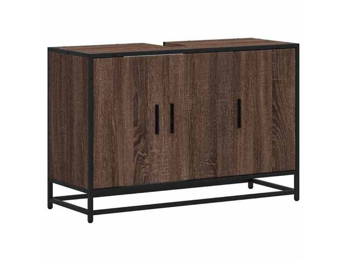 En solde  Armoire de lavabo de salle de bain - Armoire WC - Meuble WC - chêne marron 90x33x60 cm L2128
