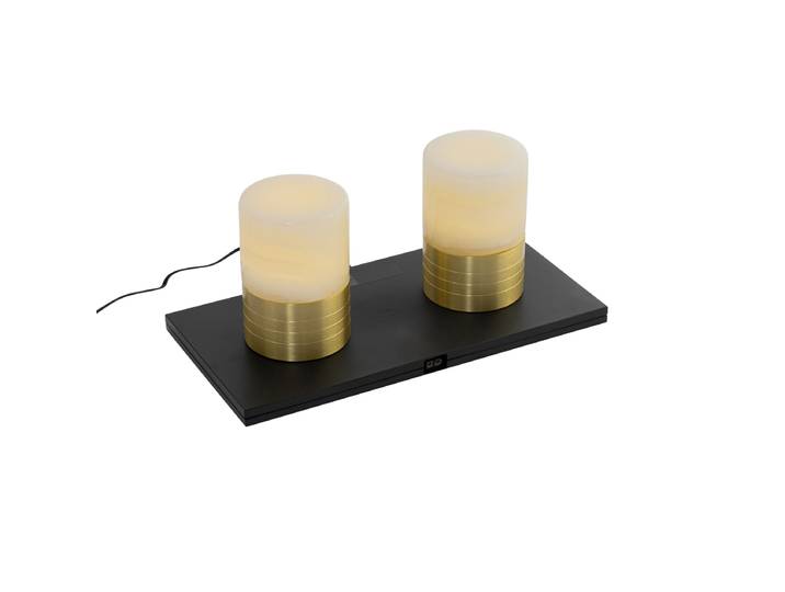 Ensemble de 2 lampes de table rechargeables dorées RGBW - Alessia